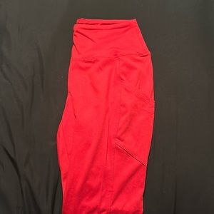 Red Zenana leggings with pockets